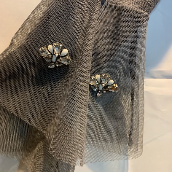 7th Avenue NY &Co  jeweled tulle sleeve sweater - Picture 3 of 6